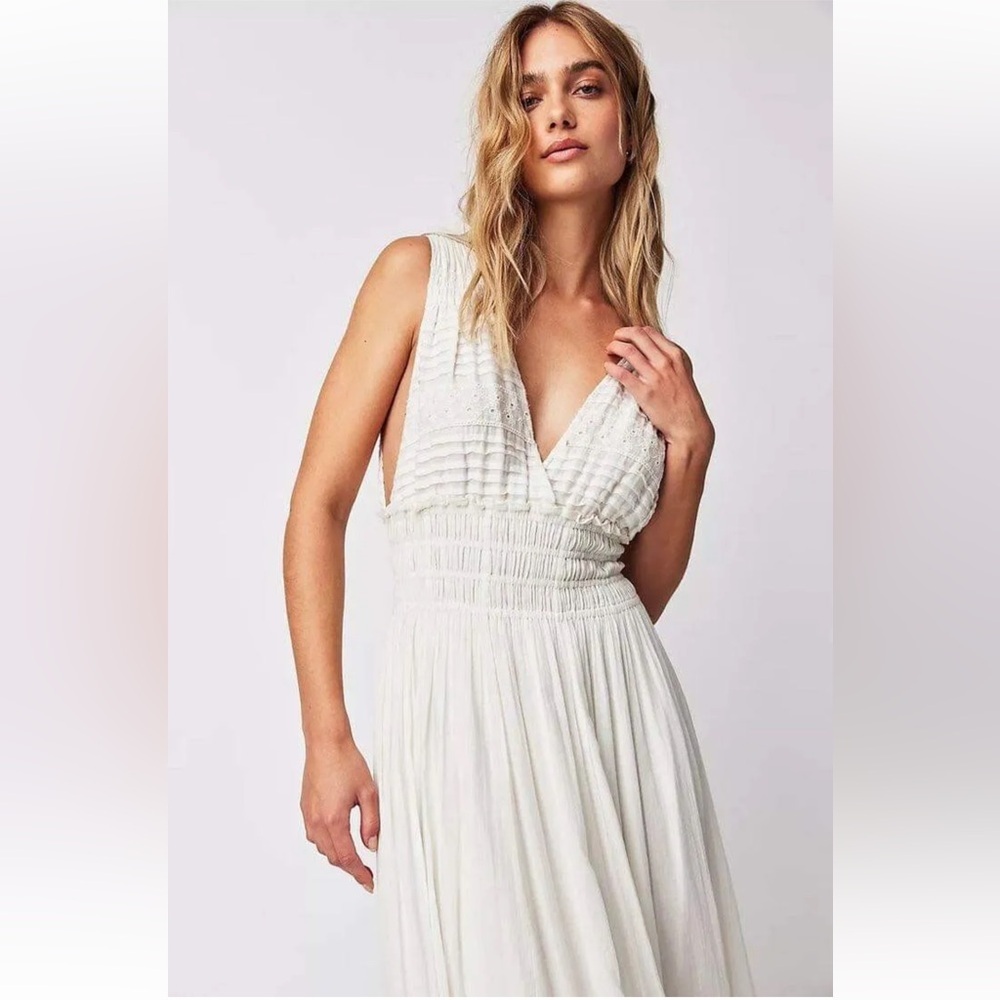 Free People Alessia Maxi Dress size Medium M white Lace white boho - Picture 2 of 5